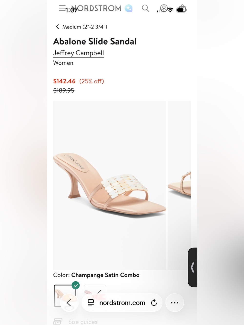 Jeffrey Campbell Abalone Nude Shell Iridescent Slide Sandal Heel Size 9 New